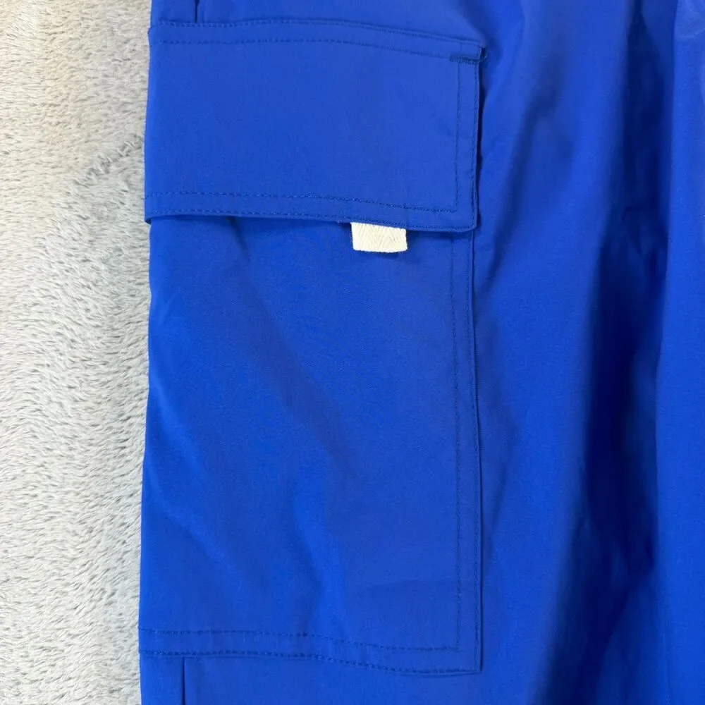 Almost Famous Cargo Parachute Pants Women Blue Utility Small - Picture 4 of 10